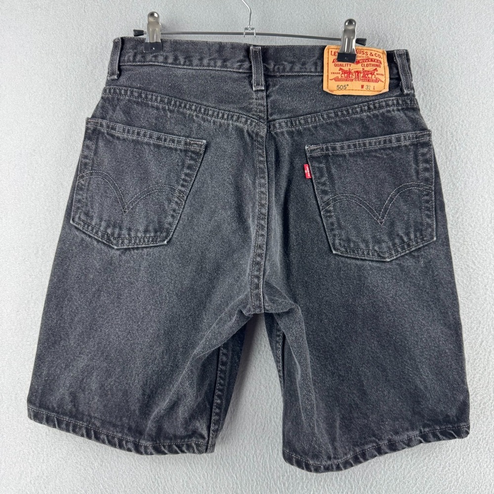 Vintage Levis Jeans Shorts Mens 31 (Fits 29) Black Denim 505 Y2K 2004